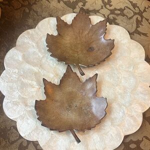 Pre loved Leaf Shaped Decorative Plates for trinkets or votives